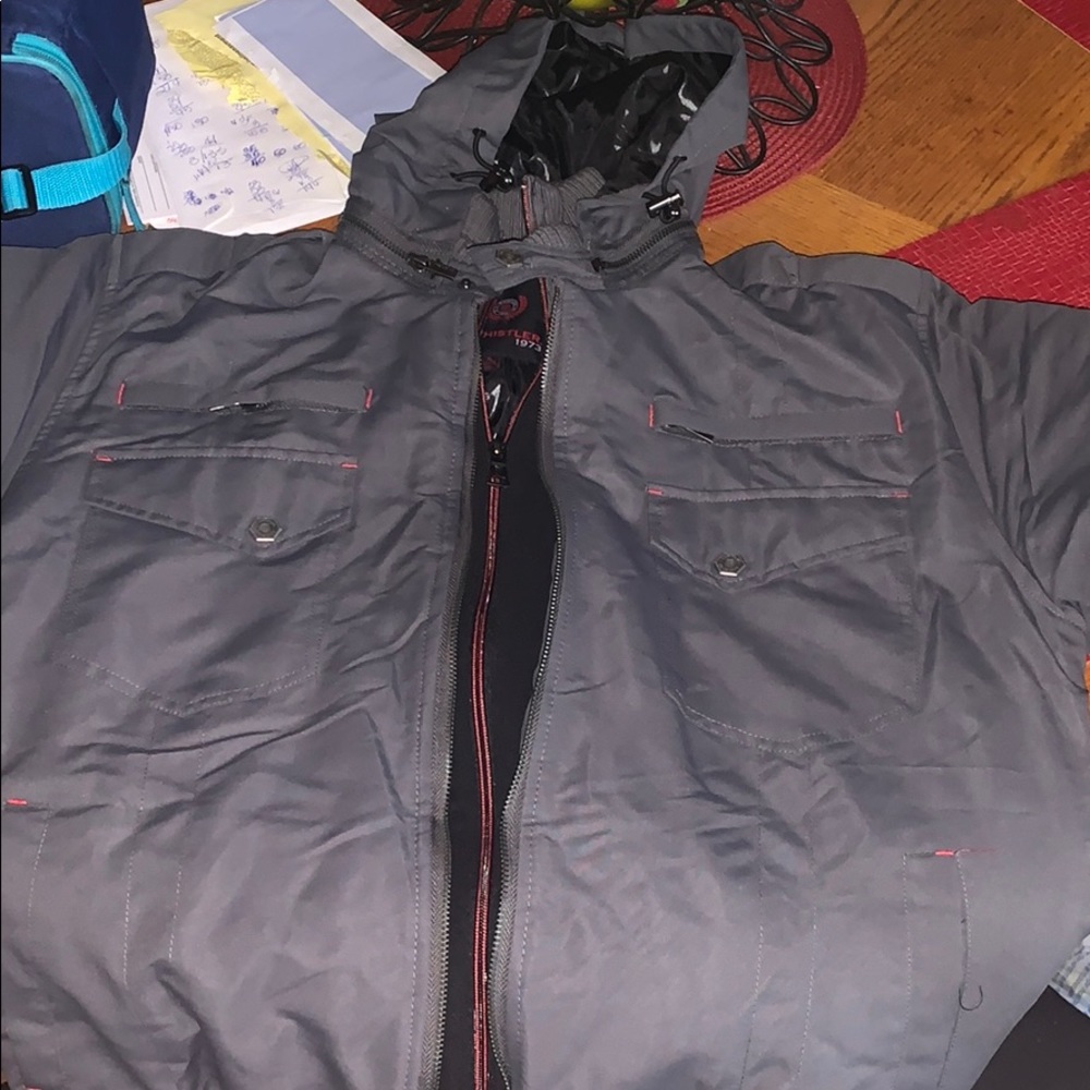 Gray jacket. Worn once, I have two. Offers??